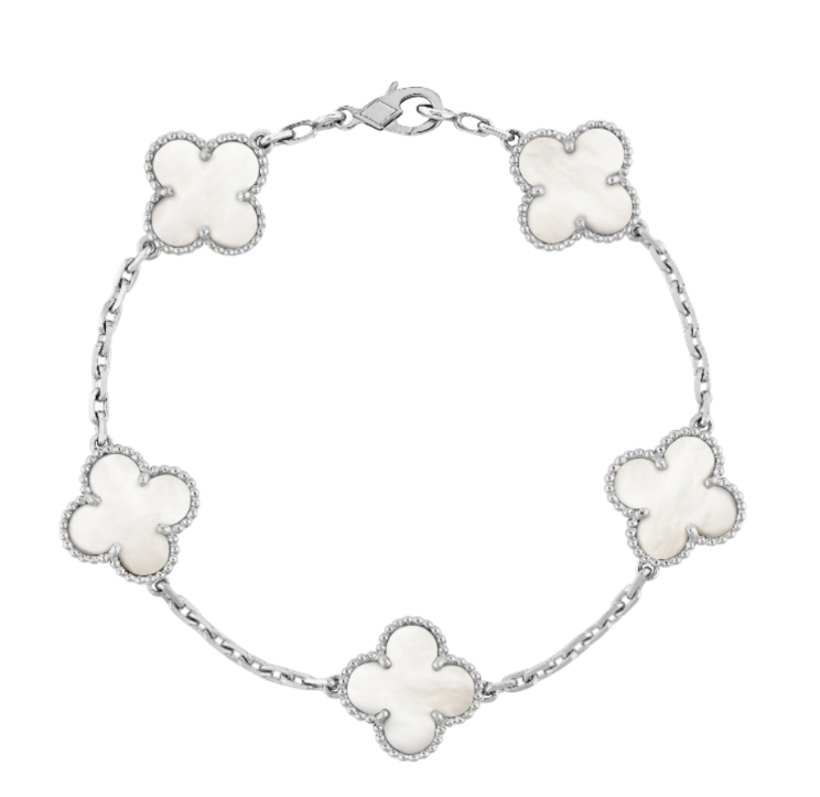 CLOVER | SILVER/WHITE BRACELET