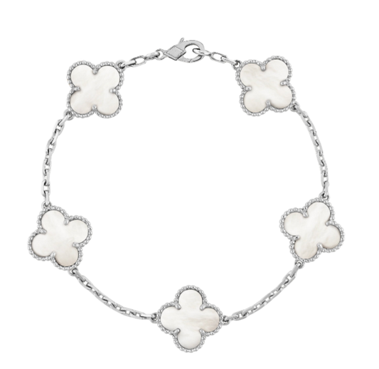 CLOVER | SILVER/WHITE BRACELET